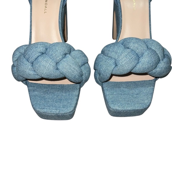 NEW NIB Loeffler Randall Fae Braid Platform Heel Sandal In Blue Denim - Picture 5 of 11